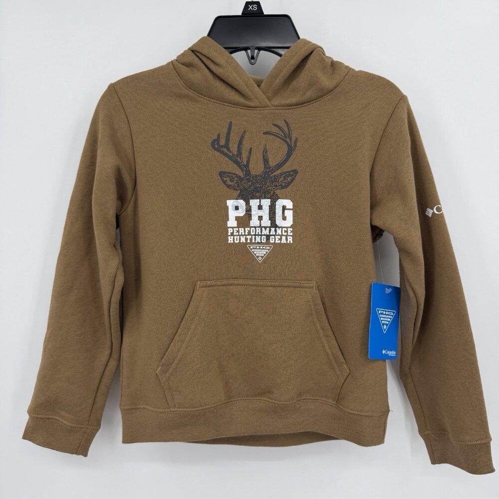 Columbia Boy's PHG Pullover Hoodie Sweatshirt size XS/6-7 Deer Antler Hunting